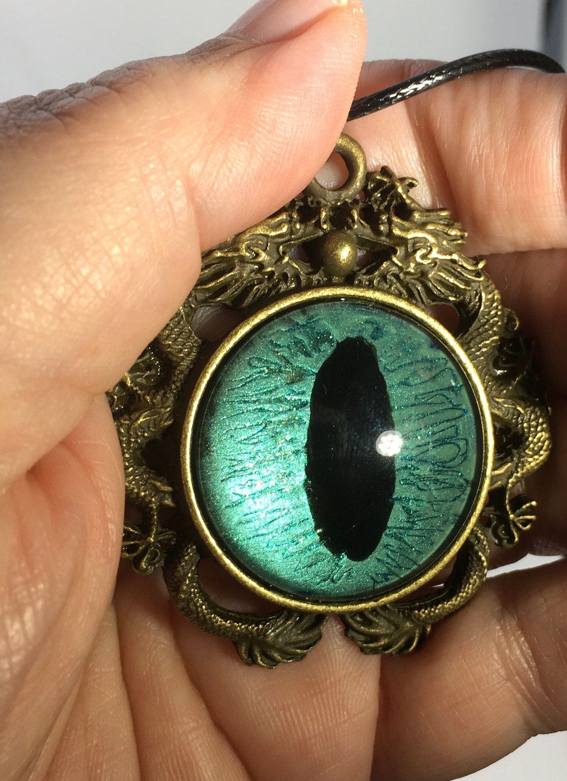 Handgemaltes grünes Drachenauge bemaltes Auge bronzefarbene | Etsy