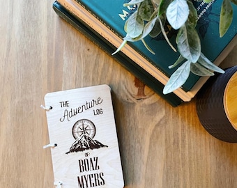 Custom Wood Adventure Log Journal