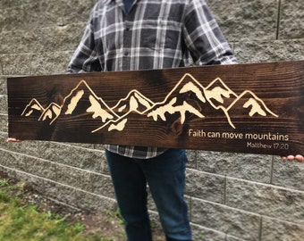 CUSTOMIZEABLE! Rustic Mountain Sign - 48" wide