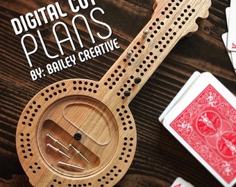 Digital Cut Plans - Banjo Cribbage Board