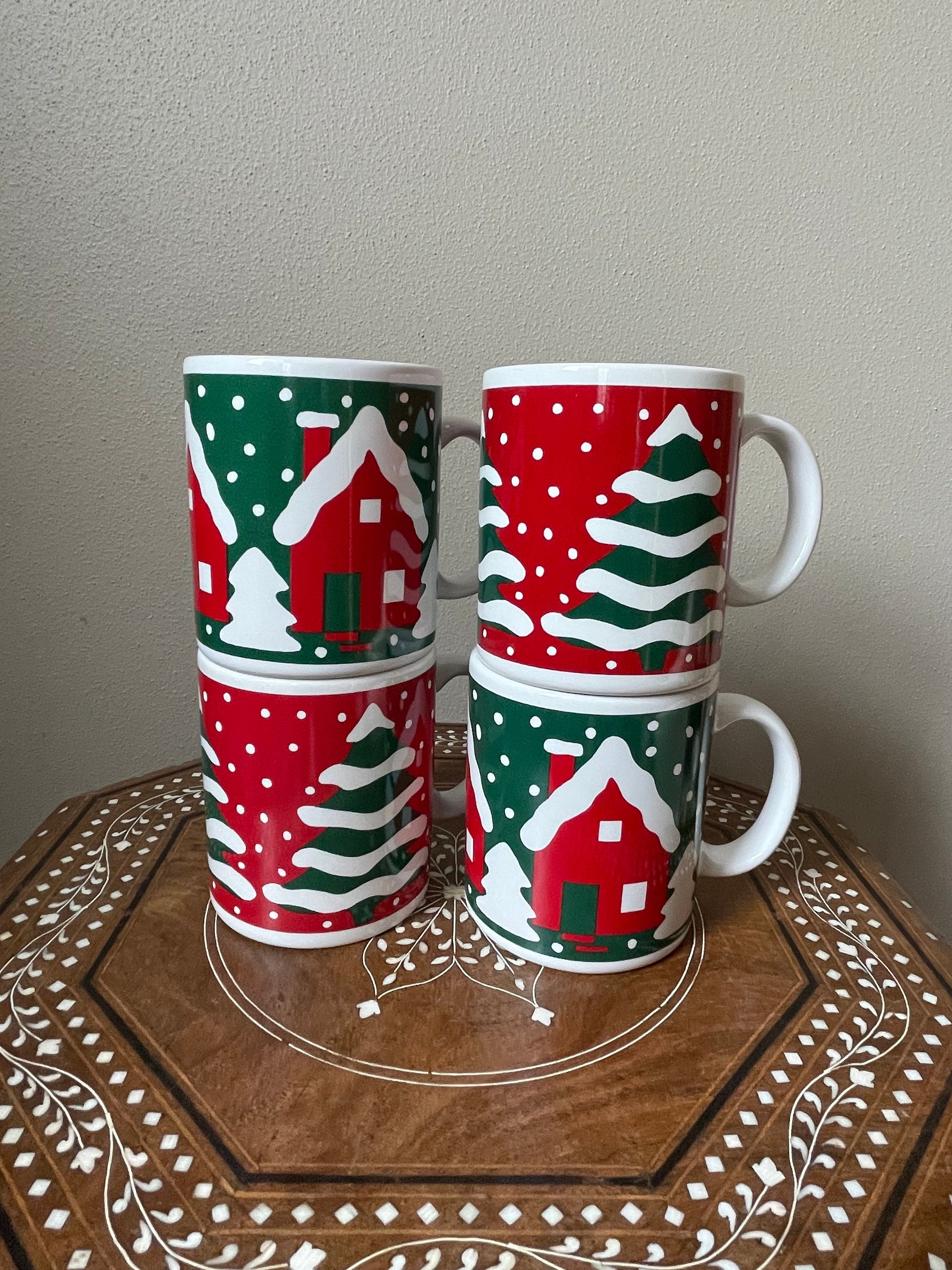 Crate And Barrel Christmas Mugsnull
