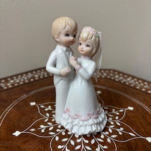 Vintage Lefton Bride And Groom Wedding Cake Topper Figurine ‘The Christopher Collection’ 1985 - 04985