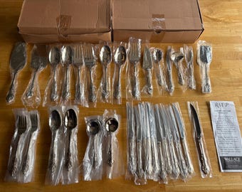Vintage RSVP TG Indonesia Flatware Set ‘RXV2’, 62 Pcs, NIB