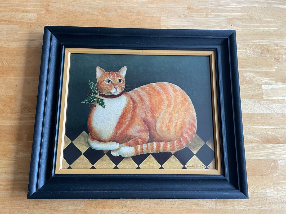 Vintage D. Masters Kriebel Orange Tabby Folk Art Christmas Cat Etsy