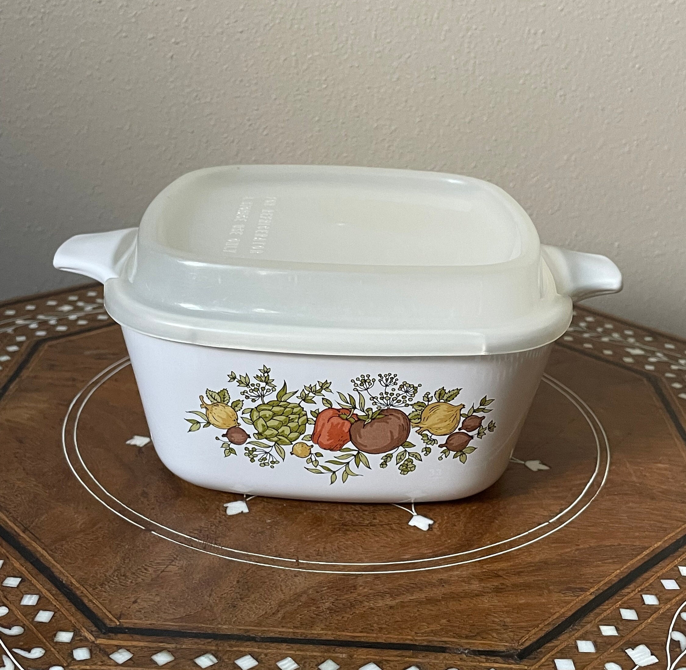 Vintage Corningware spice of Life Small Casserole Dish With Plastic Lid 2 3 4 Cup P 43 B Etsy