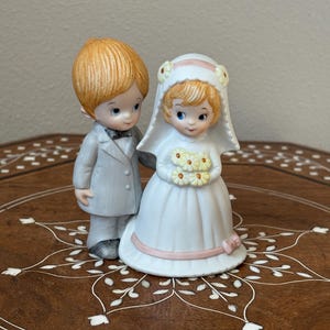 Vintage Lefton Bride And Groom Wedding Cake Topper Figurine #04466