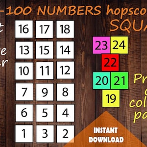 Numbers 1-100 Sensory Path Hopscotch: Counting Quiz Tool (Digital Download)