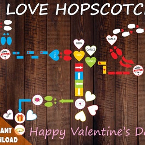 Valentine&#39;s Day Hopscotch Sensory Path: Love Game Decals (PDF)