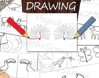 Brain Gym Drawing Practice Pages, Preschool Kids Printable, Fine Motor Skills Activity, Early Learning