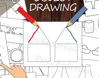 Brain Gym Draw and Trace Worksheets for Kids, Preschool Printable, Creative Learning Activity