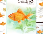 Watercolor Goldfish Learning Bundle: Anatomy, Life Cycle, Aquarium Model (Digital Download, PDF)
