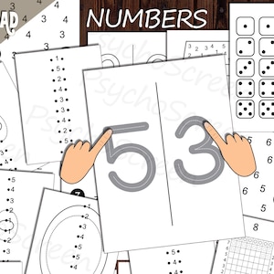 Può includere: Una raccolta di schede didattiche con esercizi di tracciamento dei numeri in bianco e nero, schemi unisci i puntini e attività su griglia. Le pagine includono il testo INSTANT DOWNLOAD, NUMBERS e Brain gym - Bilateral activities.