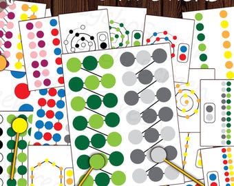 Brain Gym Dot Activity Worksheets for Kids, Coordination Development, Preschool Printable, Fine Motor Skills