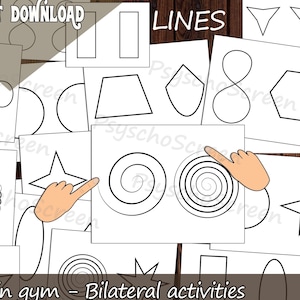 Brain Boost Activities for kids | Printable Mind Workout Sheets| LINES PDF | Dual Hand Printable Coordination Worksheets | Tracing Lines