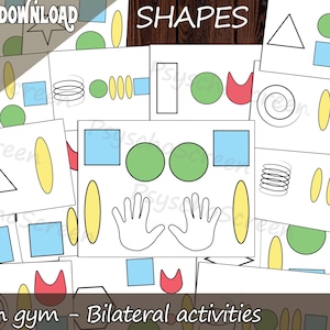 Dual Hand Brain Boost for Kids | SHAPES PDF | Bilateral Coordination Worksheets | Brain Training Printable
