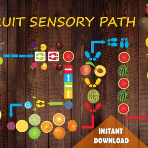 Make a FRUITS Hopscotch game for kids, Sensory path, Floor Path Set, Printable Hopscotch Fruit Tree Cuttings,  Floor Decals