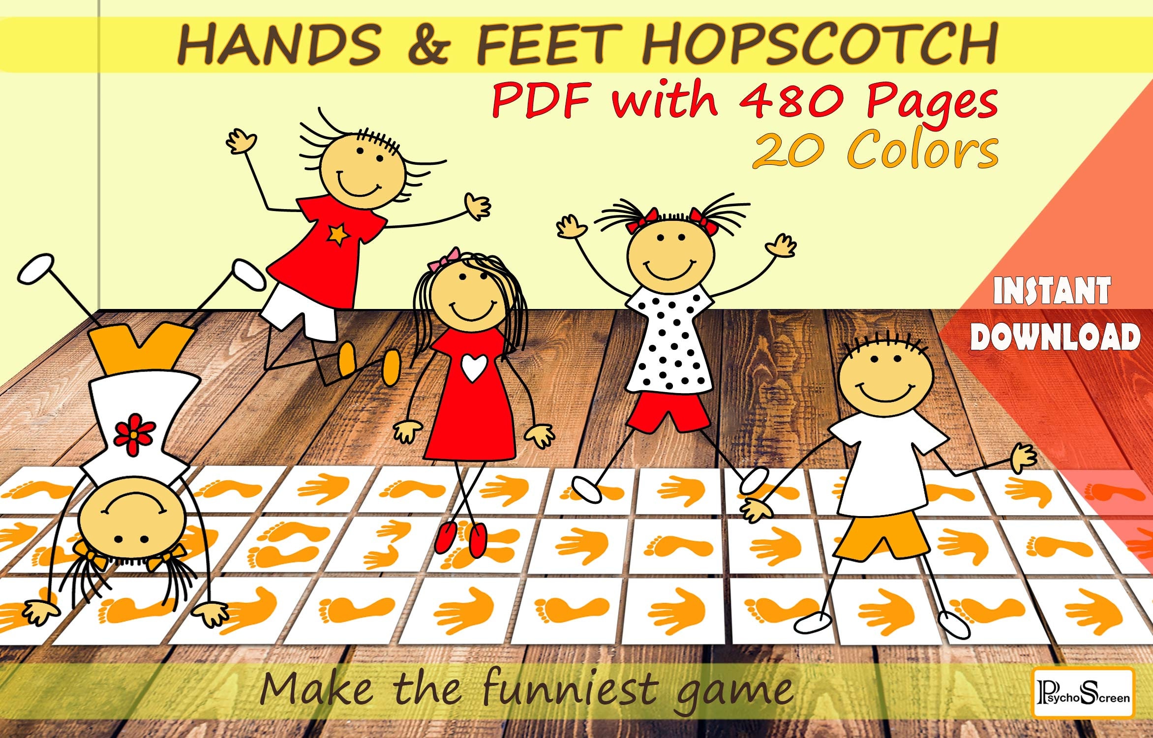 Hopscotch Game With HANDS and FEET Printable Sensory Path Etsy