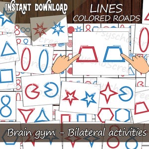 Cognitive Training for kids | COLORED ROADS PDF | Dual Hand Printable Coordination Worksheets | Tracing Lines | Fine Motor skills