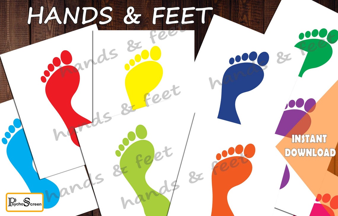 HANDS & FEET Hopscotch Color Sensory Path Printable Game Etsy