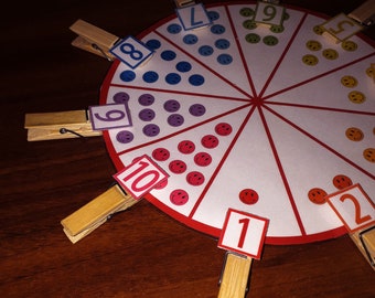 Number Matching Wheel Game: Montessori Learning Materials (Digital Download)