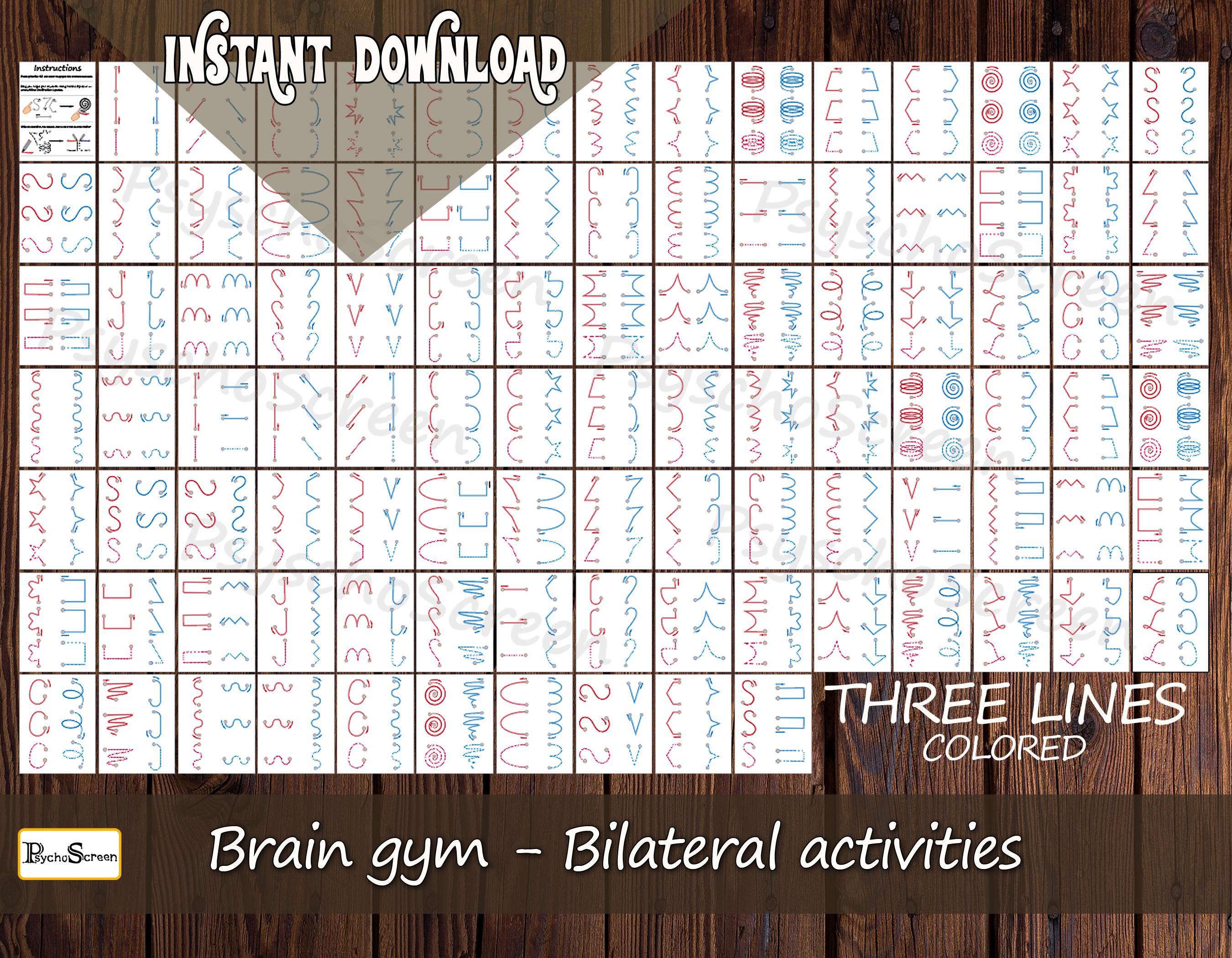 Brain Gym Drawing Worksheets, Preschool Bilateral Activity, Learning ...