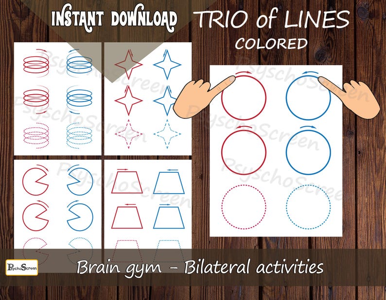 Bilateral Brain Gym for Kids: Focus Activities With Shapes (PDF ...