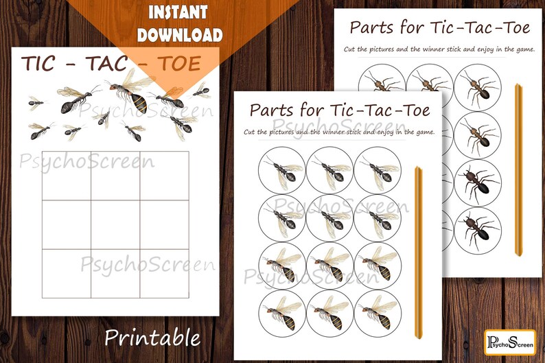 Tic Tac Toe - Game with Ants (Male and Queen)