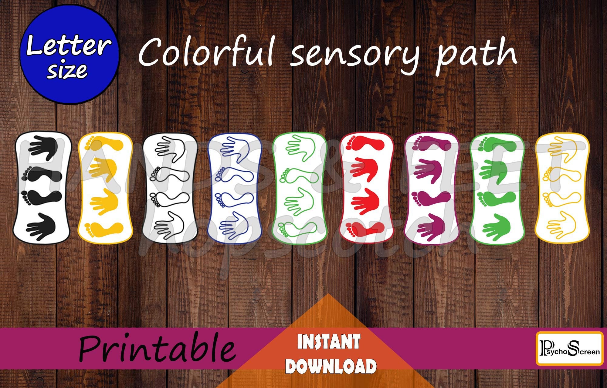 Colorful HANDS & FEET Hopscotch game for kids, Printable Activity for Indoor Play and Learning, Printable PDF