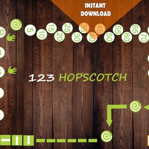 Make a NUMBERS Hopscotch game for toddlers, Sensory path, Math hopscotch for home, schools, preschools, Printable foot decals