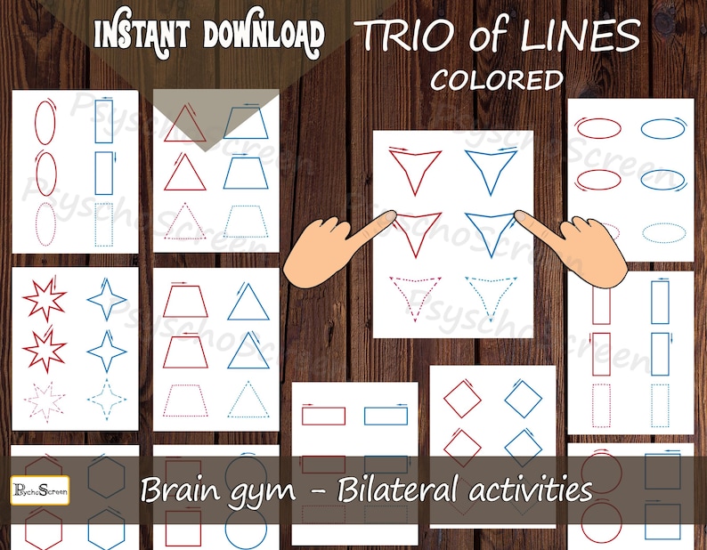 Bilateral Brain Gym for Kids: Focus Activities With Shapes (PDF ...