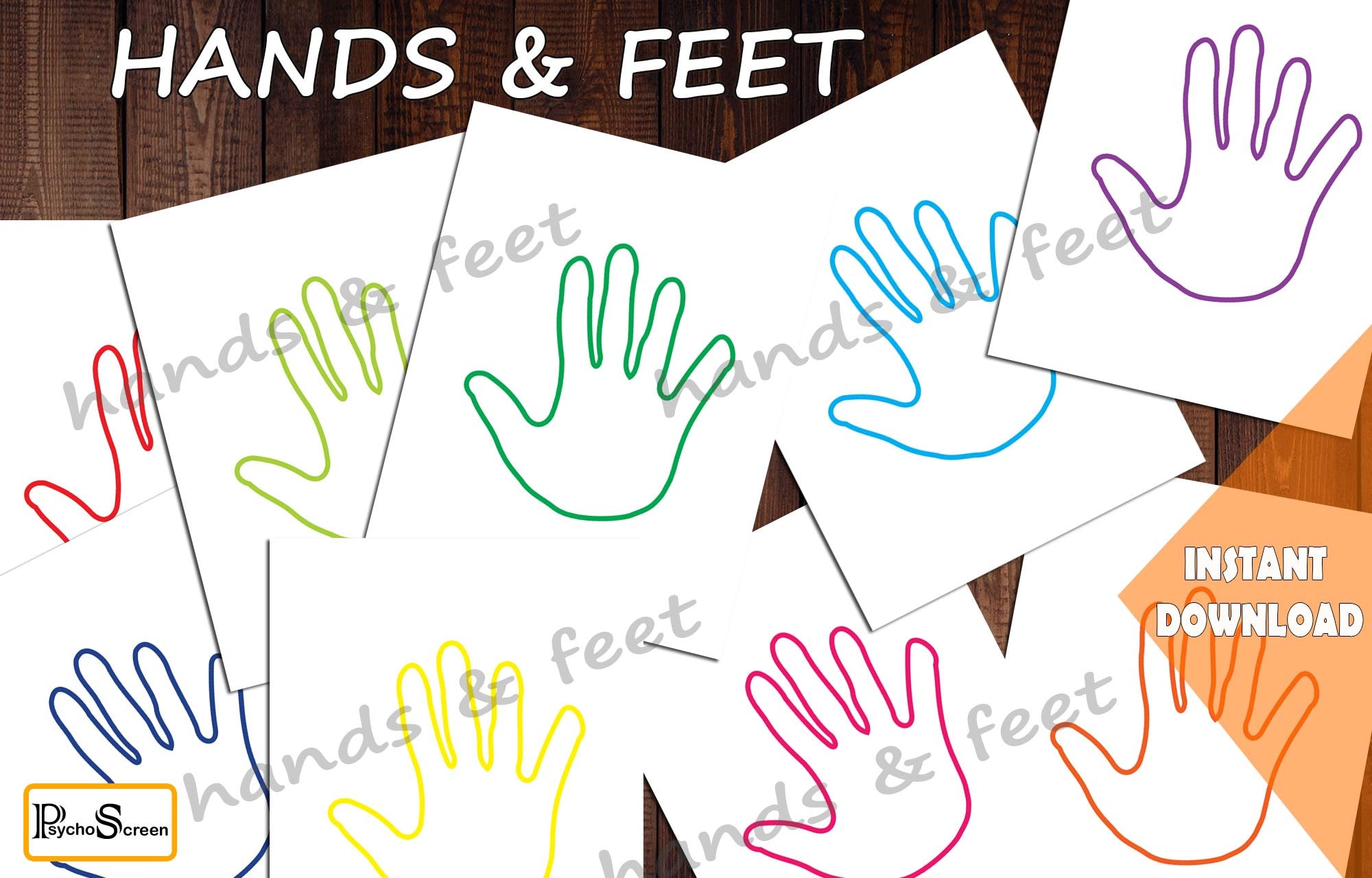 HANDS &amp; FEET Hopscotch Color Sensory Path Printable game | Etsy