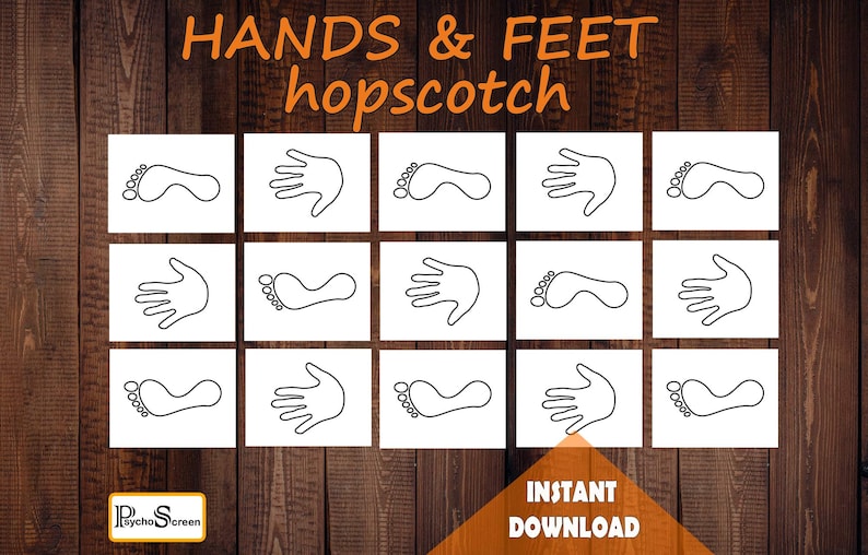 Hands And Feet Hopscotch Game Printable