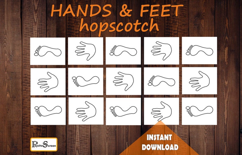 Hands And Feet Hopscotch Game Printable