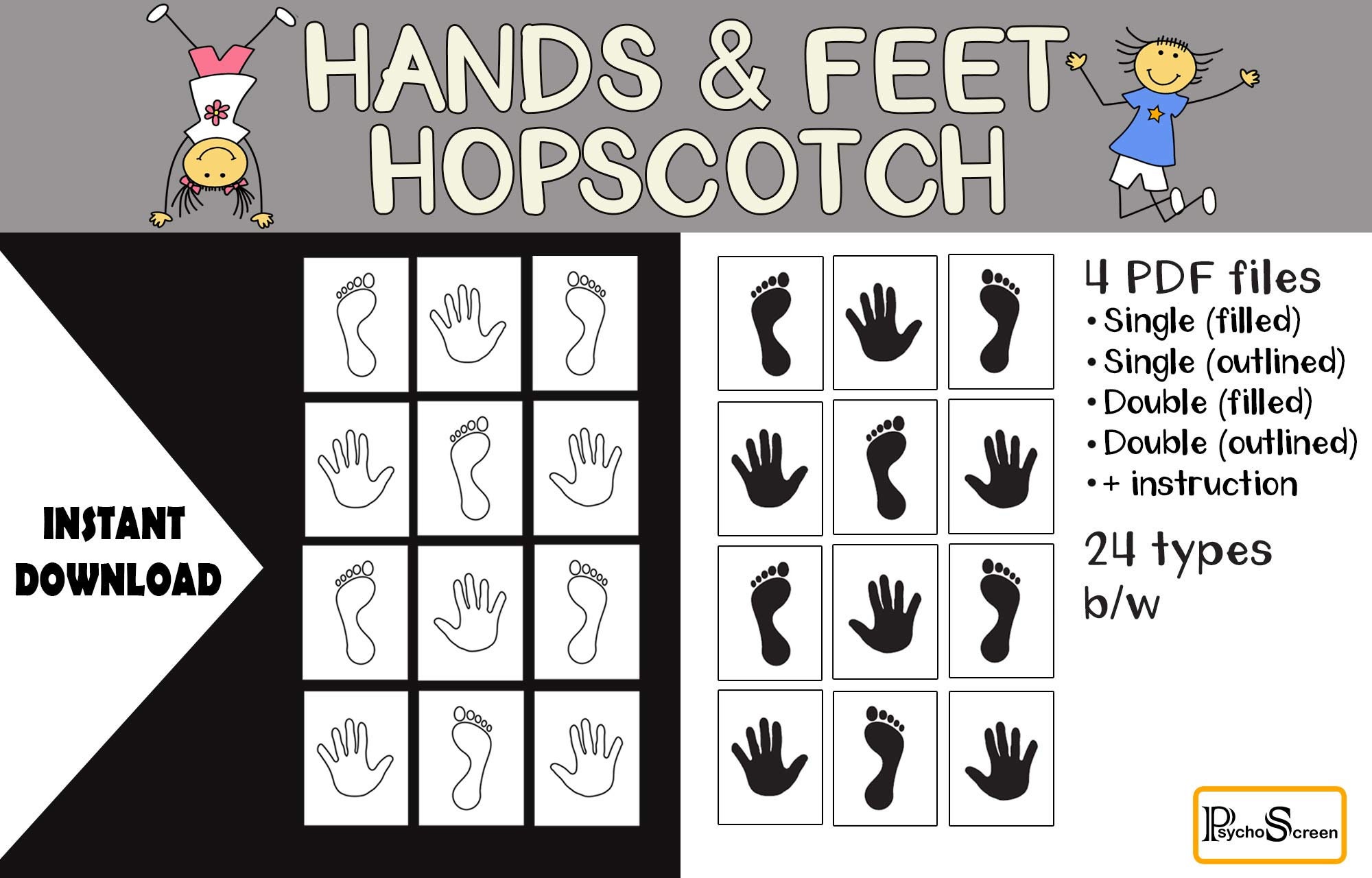 HANDS & FEET Hopscotch the Best Game for the Kids and Adults - Etsy