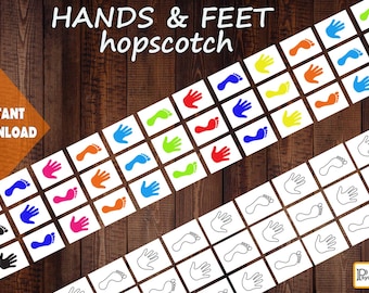 HANDS & FEET Steps for Hopscotch game for toddlers: great sensory kits for sensory room
