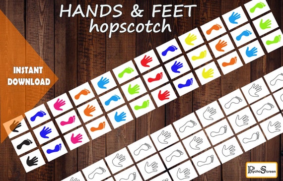 HANDS FEET Hopscotch Color Sensory Path Printable Game Etsy HANDS FEET Hopscotch Color Sensory Path Printable Game Etsy