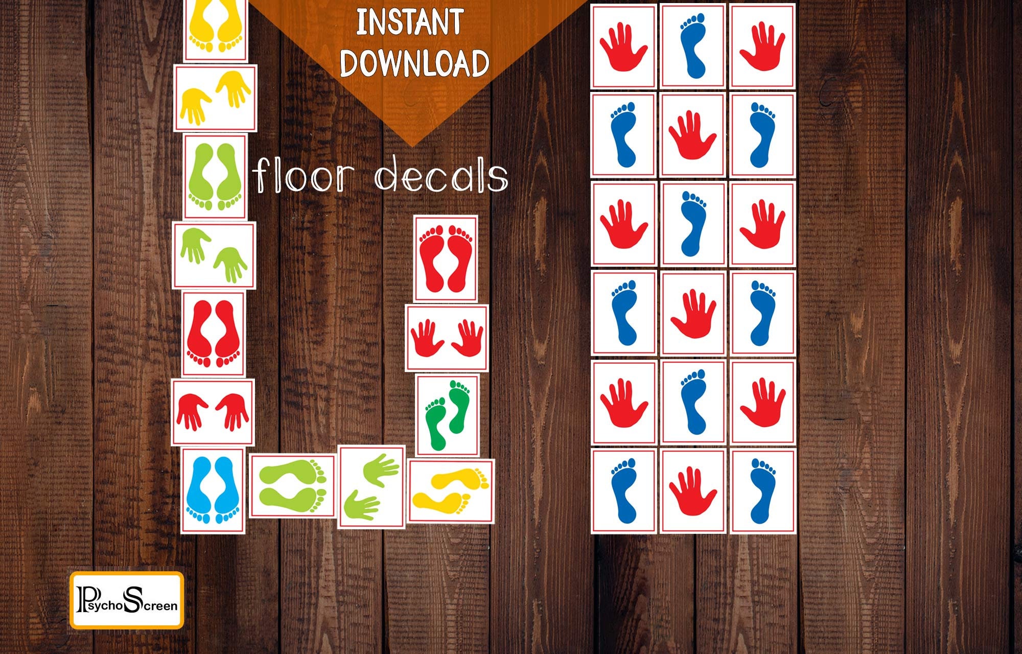 Sensory Hopscotch Path: Toy Bricks Floor & Wall Decals (digital ...