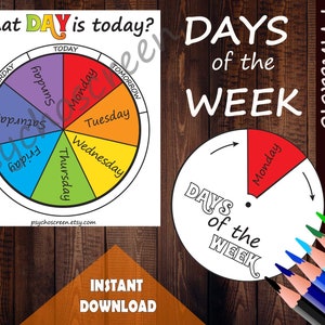 Days of the Week Wheel: Montessori Learning Printable (PDF)