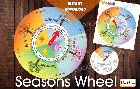 SEASONS WHEEL CALENDAR Season Circle Game Season Spinner - Etsy