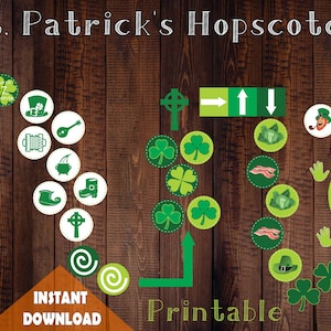 St. Patrick&#39;s Day Sensory Path: Clover Hopscotch Floor Decals (Digital Download)
