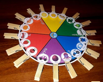 COLOR MATCHING WHEEL •  Learning the colors with Wheel • Sorting the subject • Montessori materials • Fine motor skills