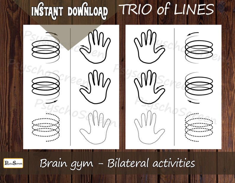 Brain Gym Printable for Kids: Bilateral Coordination Worksheets (PDF ...