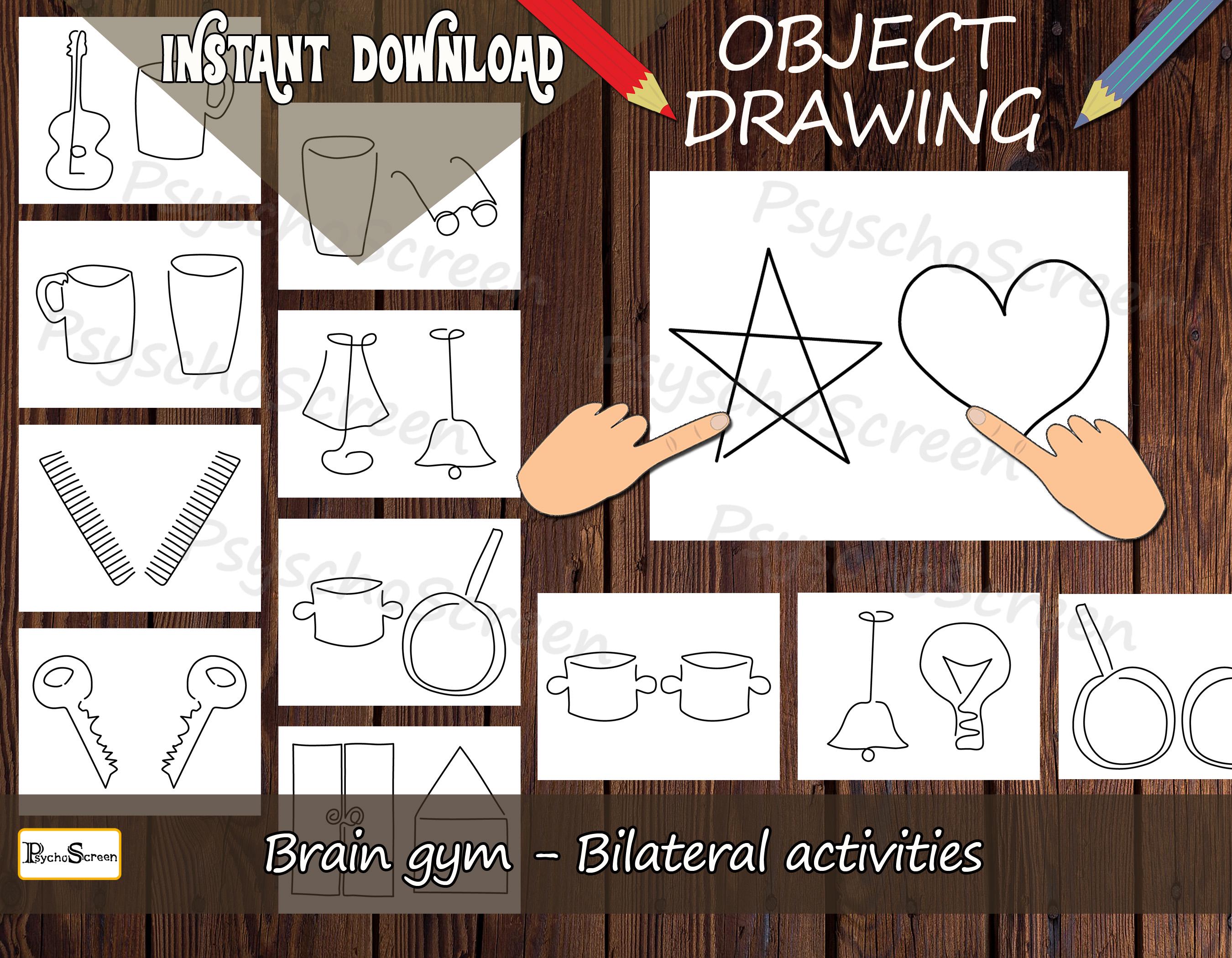 Bilateral Drawing.pdf Bilateral Brain Gym Worksheets: Kids Brain Training Games With Drawing ...