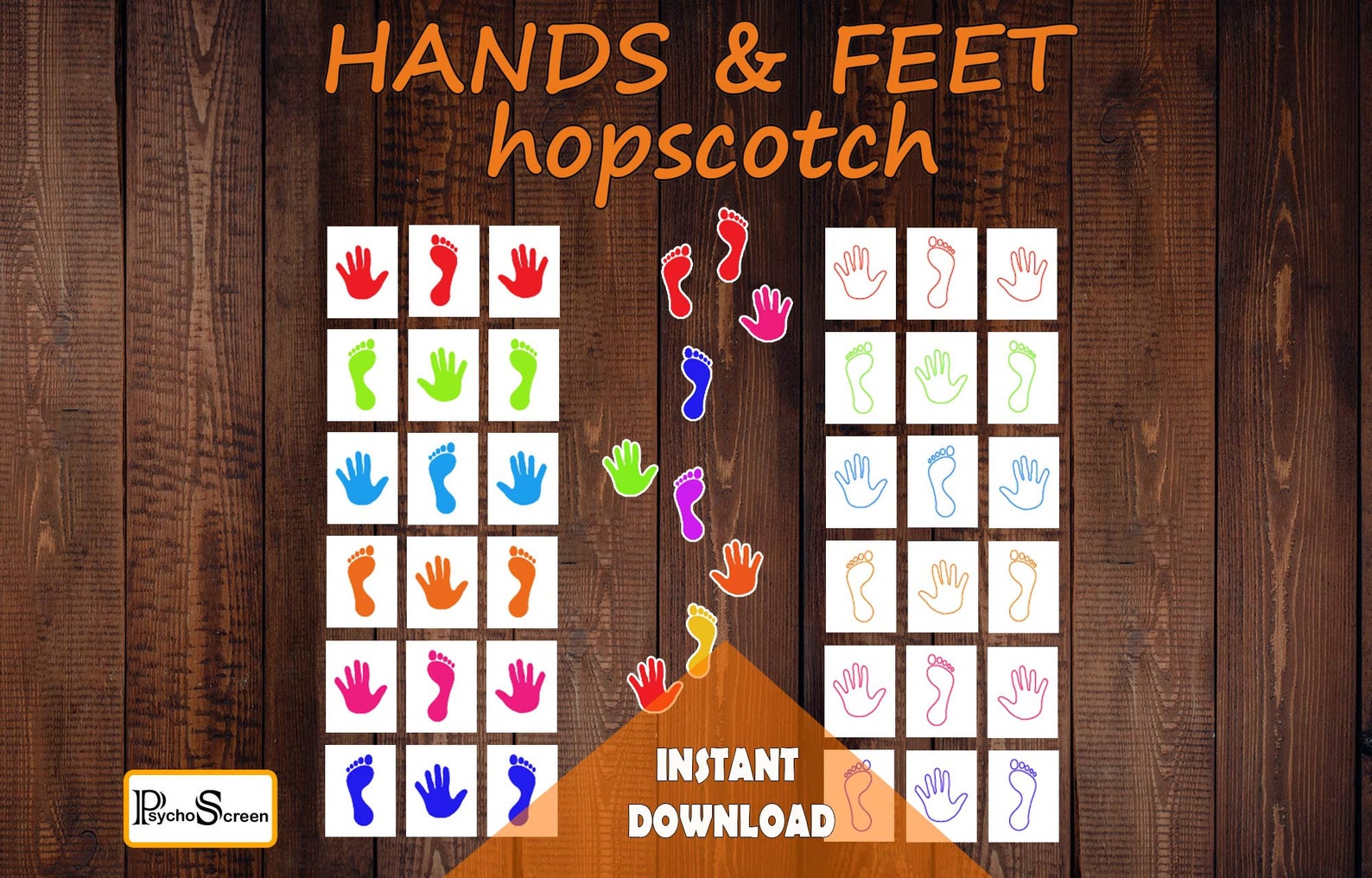 HANDS & FEET Hopscotch Color Sensory Path Printable Game Etsy