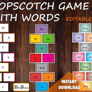 Editable Hopscotch Sensory Path: Words & Numbers (Digital Download)