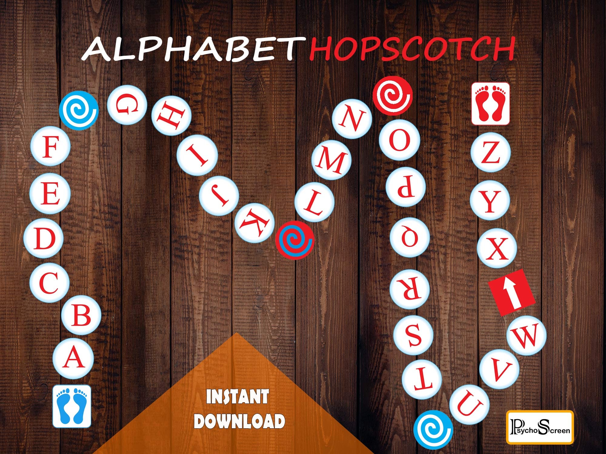 alphabet hopscotch sensory path for floor printable floor etsy