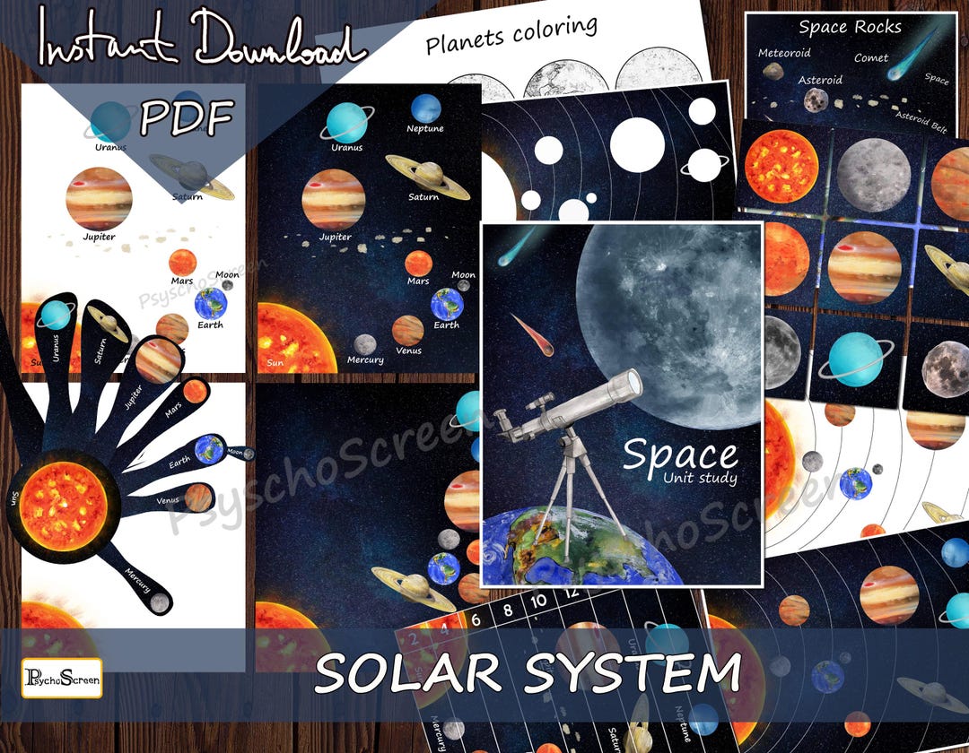 Solar System Printable Activity Pack for Kids, Homeschool Space Unit ...