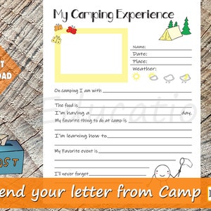 A Letter From Camp Printable Camp Stationery Write a - Etsy