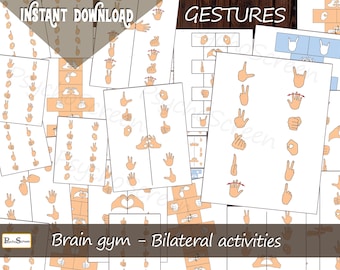 AI-free Brain Gym Bilateral Coordination PDF: Gesture Activities for Kids (Digital Download)