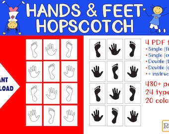 Hands and Feet Hopscotch: Sensorisches Spiel zum Ausdrucken (PDF)